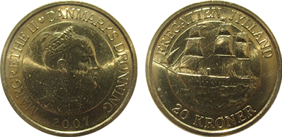 20 coroas (navios dinamarqueses: fragata Jutland)