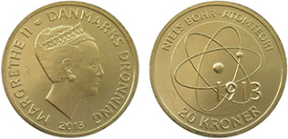 20 coroas (Cientistas dinamarqueses: Niels Bohr e o modelo atómico)