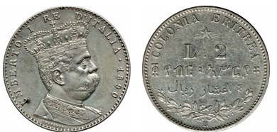 2 lire / 4/10 rial (Eritreia Italiano)