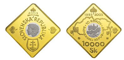10000 korun (10º aniversário do nascimento da República Eslovaca)