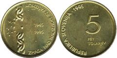 5 tolarjev (50º aniversário da vitória sobre o nazismo e o fascismo)