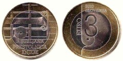 3 euro (Ljubljana, Capital Mundial del Libro)