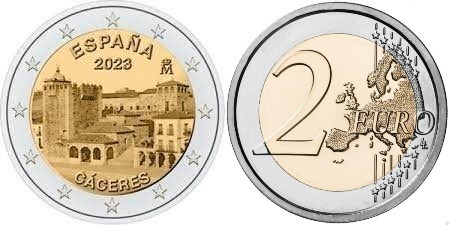 2 euro (Património Mundial da UNESCO - Cáceres)