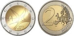 2 euro (Andorinha-das-chaminés - Ave nacional da Estónia)