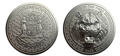 2 dólares (Ano do Tigre)