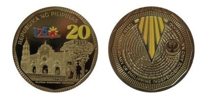 20 piso (125º aniversário da independência das Filipinas)