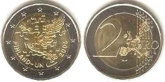 2 euro (60º aniversário da ONU e 50º aniversário da adesão da Finlândia)