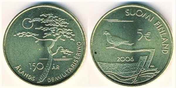 5 euro (150º aniversário da desmilitarização de Aland)