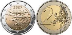 2 euros (90º aniversário da Independência)