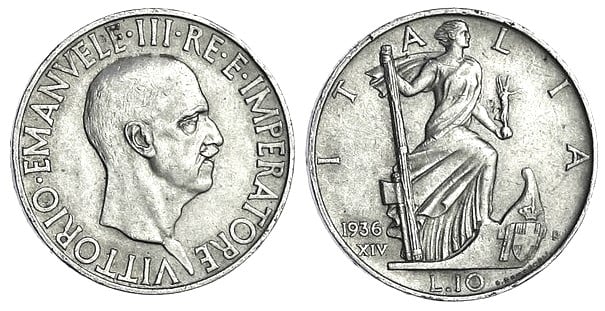 10 liras (Vittorio Emanuele III)