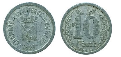 10 cêntimos (Departamento de Eure-Comuna de Évreux)