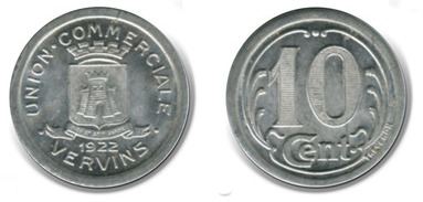 10 cêntimos (Departamento de Aisne-Comuna de Vervins)