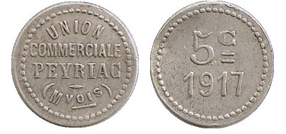 5 cêntimos (Departamento de Aude-Comuna de Peyriac-Minervois)