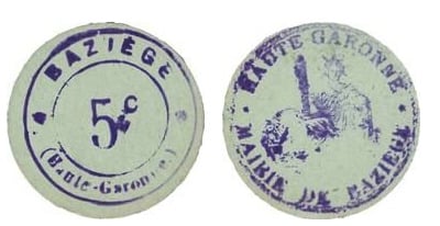 5 cêntimos (Departamento de Haute-Garonne-Comuna de Baziège)