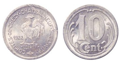 10 cêntimos (Departamento do Loiret-Comunidades de Chécy, Chateauneuf e Sully)