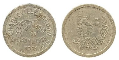 5 cêntimos (Departamento de Ardennes - comunas de Charleville e Sedane)