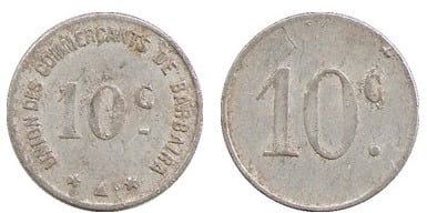 10 cêntimos (Departamento de Aude-Comuna de Barbaira)
