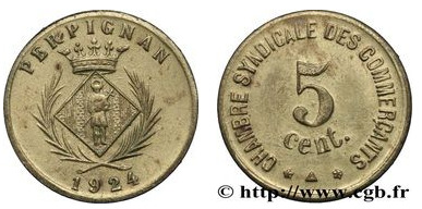 5 centimes (Departamento de Pyrénées-Orientales - Comuna de Perpignan)