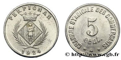 5 centimes (Departamento de Pyrénées-Orientales - Comuna de Perpignan)