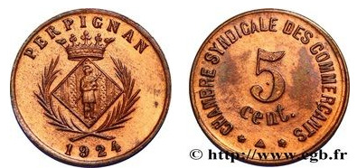 5 centimes (Departamento de Pyrénées-Orientales - Comuna de Perpignan)