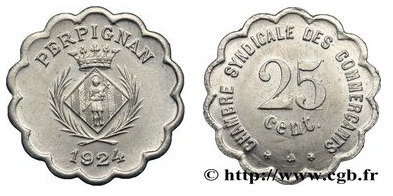 25 centimes (Departamento de Pyrénées-Orientales - Comuna de Perpignan)