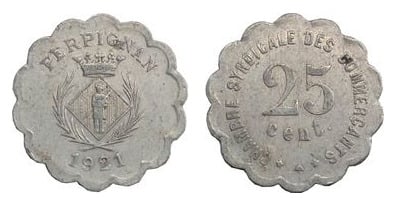 25 centimes (Departamento de Pyrénées-Orientales - Comuna de Perpignan)