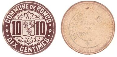 10 cêntimos (Departamento do Norte - Comuna de Roncq)