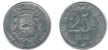 25 cêntimos (Departamento de Yvelines - Comuna de Poissy)