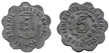 5 cêntimos (Departamento de Calais - Comuna de Calais)