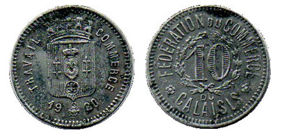 10 cêntimos (Departamento de Calais - Comuna de Calais)