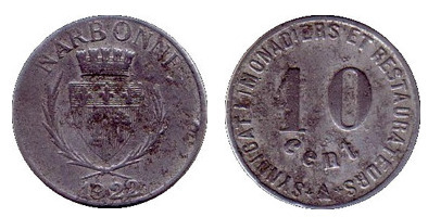10 cêntimos (cartões de cooperativa-Narbonne)