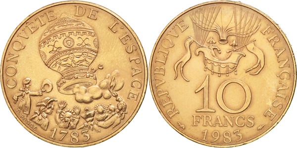 10 francs (200º aniversário do balão Montgolfier)