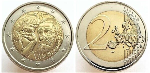 2 euro (100º aniversário da morte de Auguste Rodin)