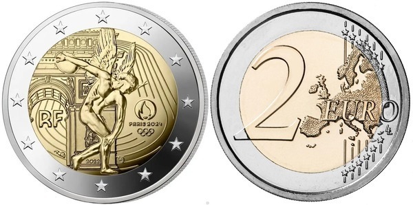 2 euro (XXXIII Jogos Olímpicos - Paris 2024 - Disco)