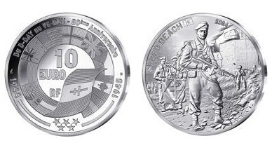 10 euros (80º Aniversário do Desembarque na Normandia - Espada)
