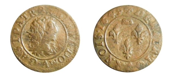 1 denier tournois (Gaston d'Orléans)