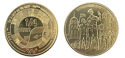 1/4 de euro (80.º aniversário do Dia da Vitória na Europa - Singapura)