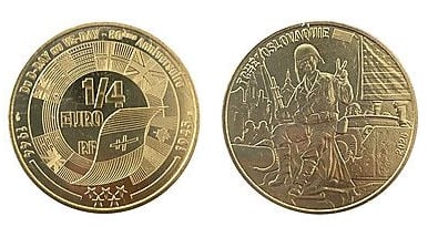 1/4 euro (80.º aniversário do Dia da Vitória na Europa - Checoslováquia)