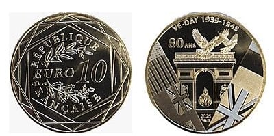10 euros (80 anos da vitória na Segunda Guerra Mundial)