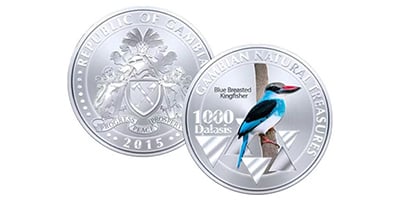 1000 dalasis (Tesouros naturais da Gâmbia: Alcyon de peito azul)