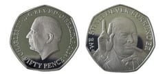 50 pence  (150 aniversario del nacimiento de Sir Winston Churchill)