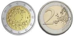 2 euro (30º aniversário da bandeira europeia)