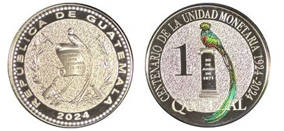 1 quetzal (Centenário da introdução do Quetzal)