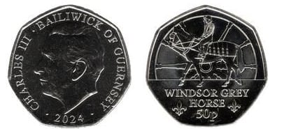 50 pence (200º aniversário de The Royal Mews - Windsor Grey Horse)