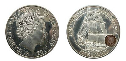 5 libras (250º aniversário do HMS Victory)