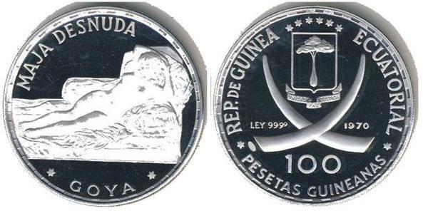 100 pesetas guineanas (Maja Desnuda de Goya)