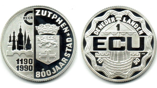 1 ecu (800º aniversário da Carta de Zutpher)