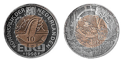 10 euro (100º aniversário do nascimento de M.C. Escher)