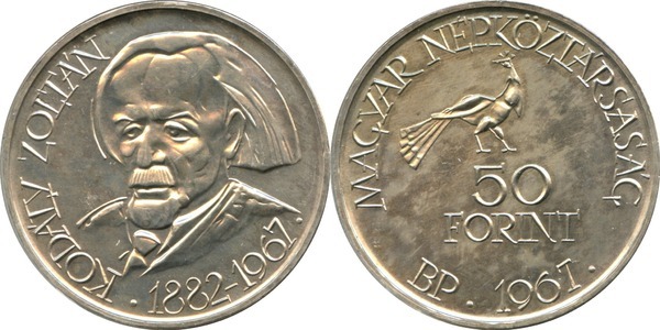 50 forint (85º aniversário do nascimento de Zoltán Kodály)