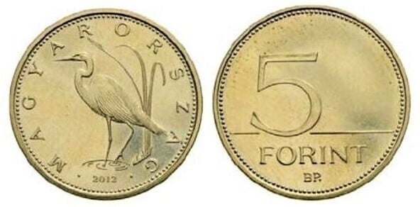 5 forint [Garça branca (Egretta alba)